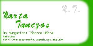 marta tanczos business card