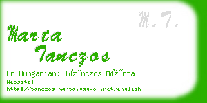 marta tanczos business card